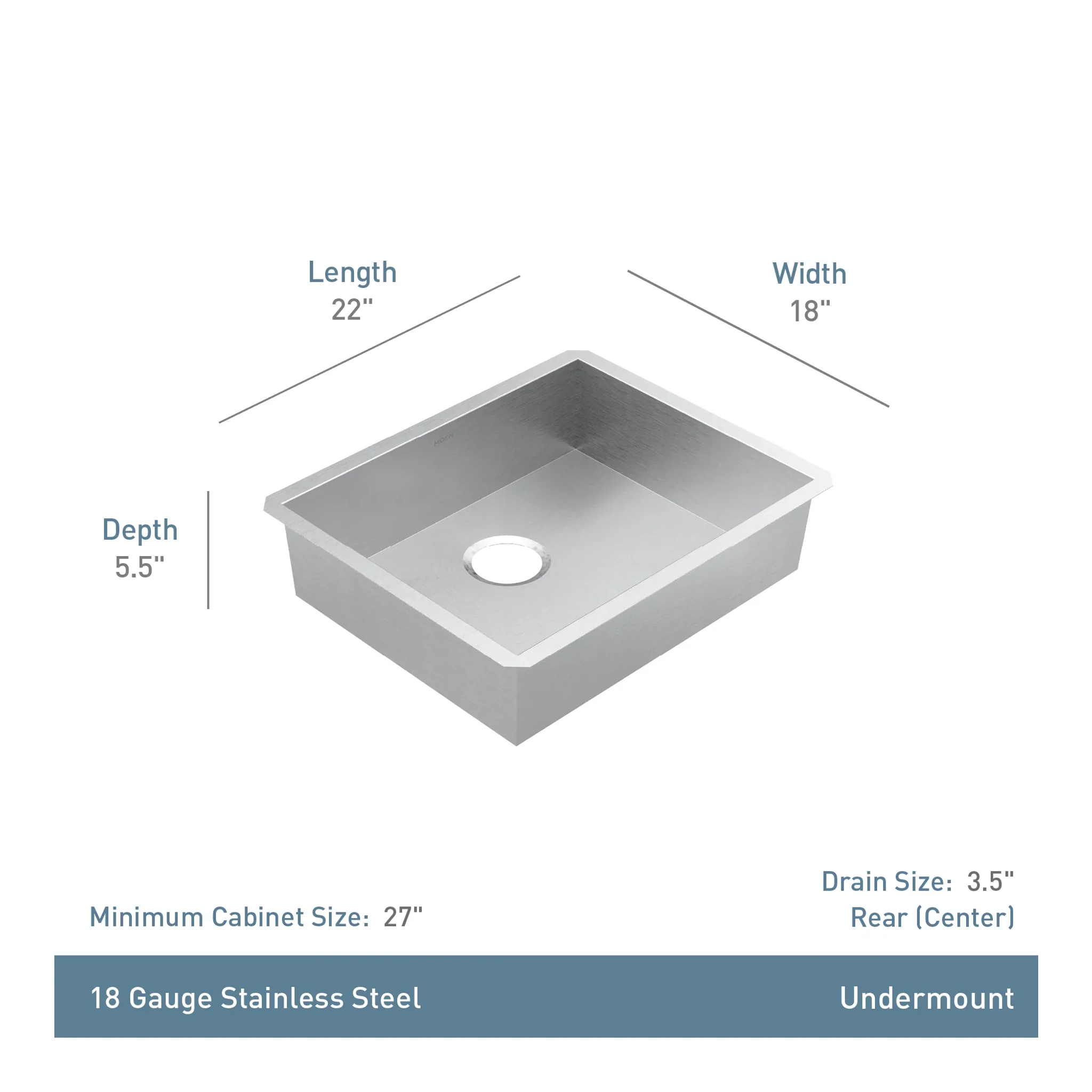Prep 22" Stainless Steel  Undermount Single Bowl Sink - Image 13