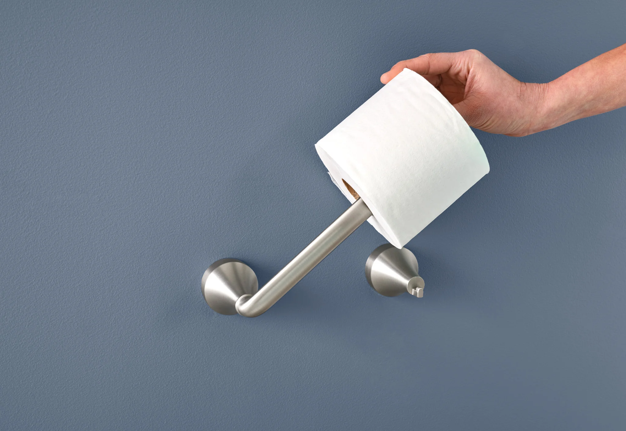 Hamden Spot resist brushed nickel Pivoting Toilet Paper Holder - Image 2