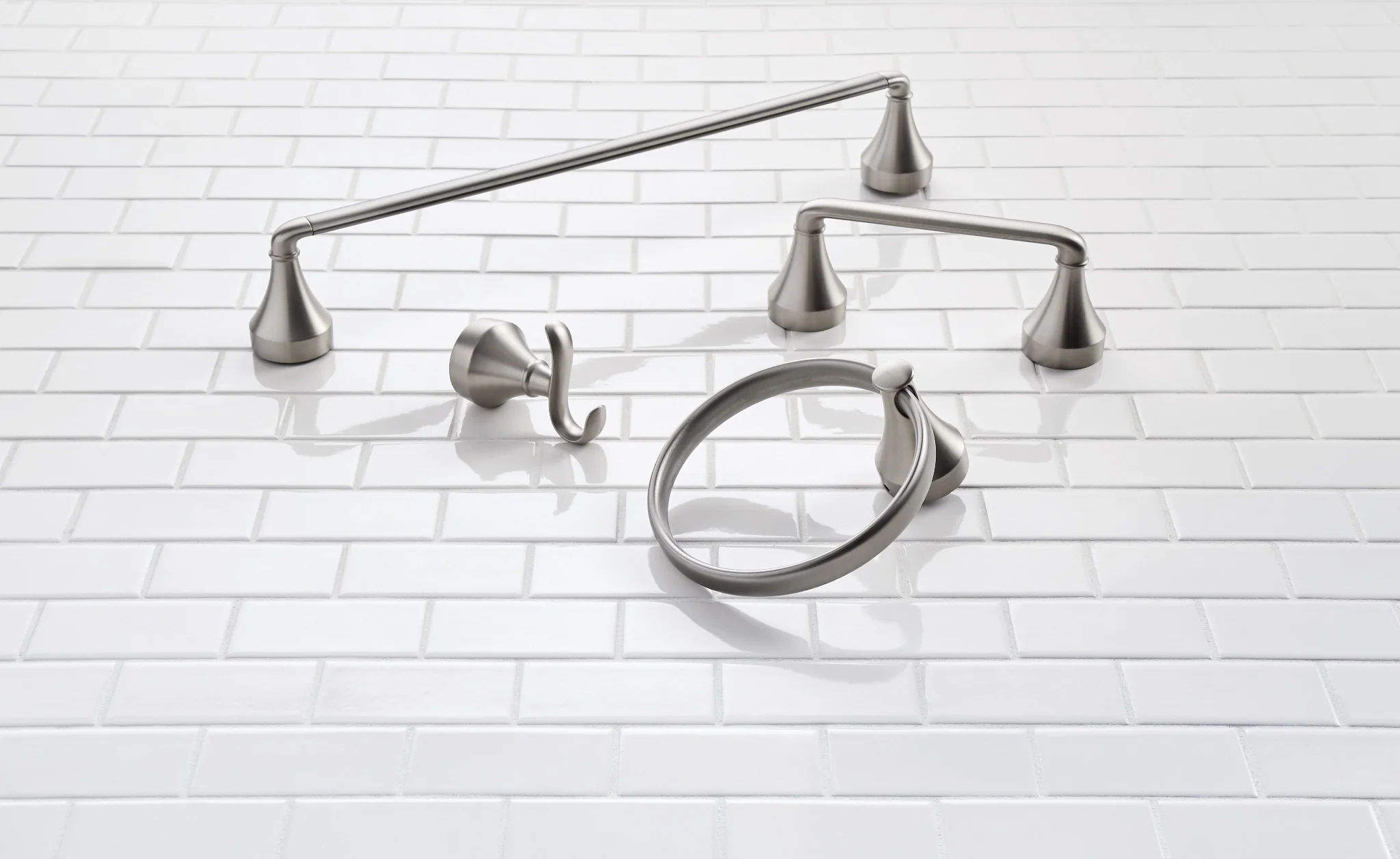 Hamden Spot resist brushed nickel 24" towel bar - Image 5