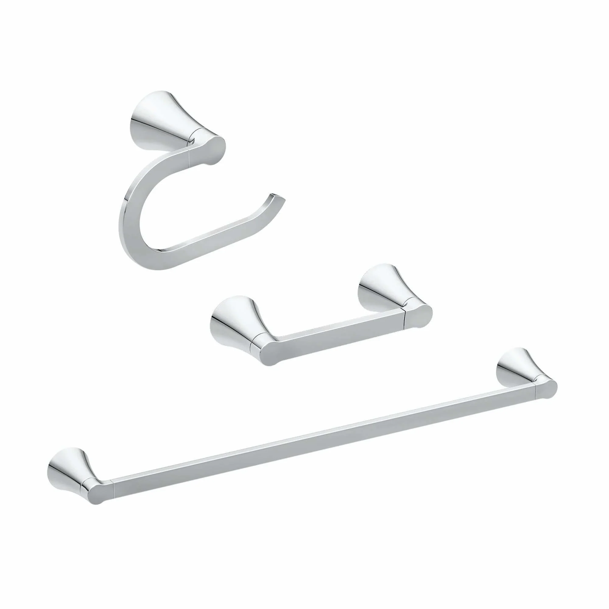Mikah Chrome pivoting paper holder towel bar towel ring - Image 3